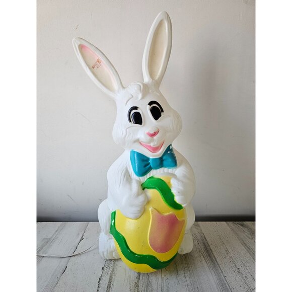 Vintage Sun Hill‎ 28" Easter rabbit bunny egg blow mold lawn spring Easter decor - Picture 1 of 9